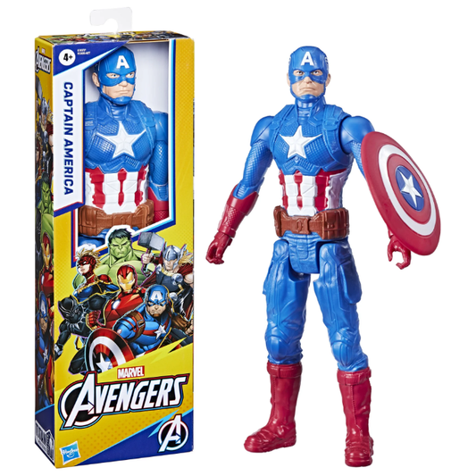 Marvel Avengers Titan Hero Series Captain America, Poseable Action Figure (12”)