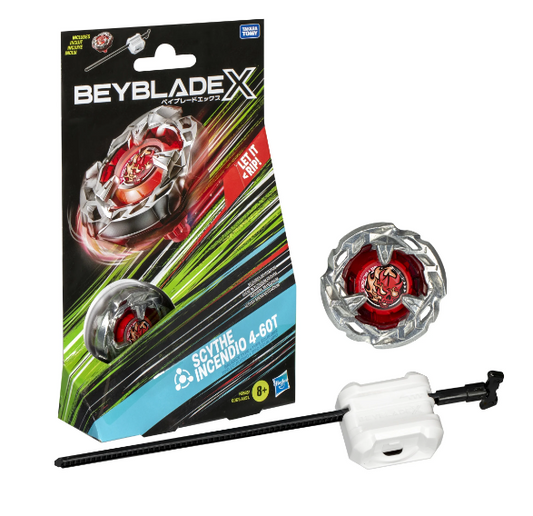 Beyblade X Scythe Incendio 4-60T Starter Pack Takara Tomy Balance Battling Top Toy & Launcher